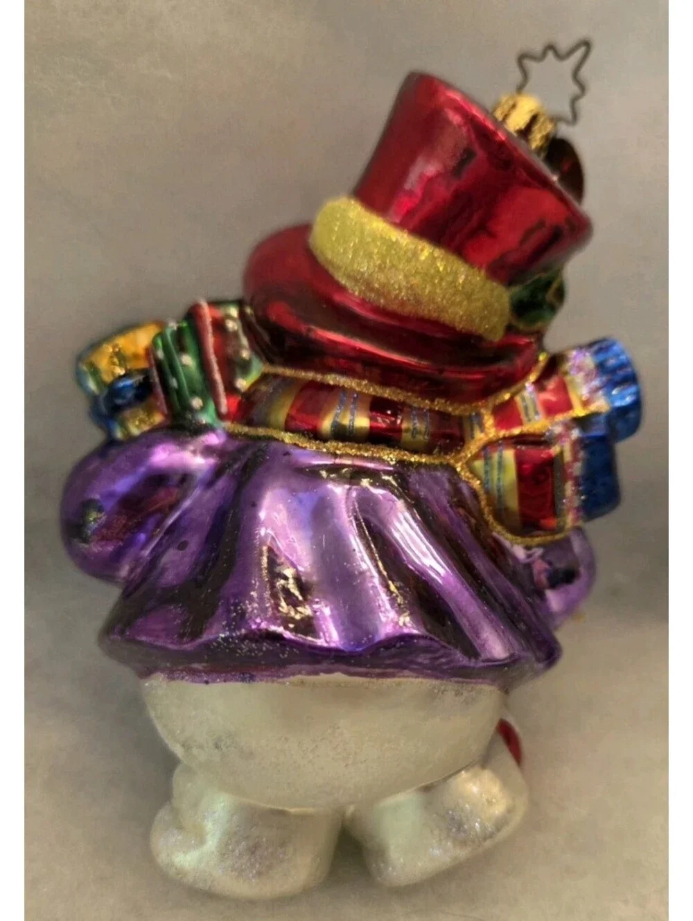 Christopher Radko Dapper Drifty Frosty Snowman Glass Handpainted Ornament, Mint